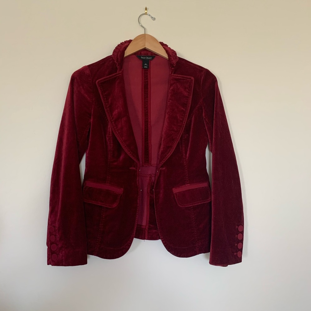 White House black market red velvet jacket